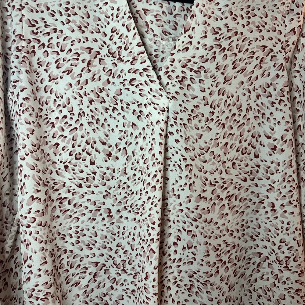 Maurices Burgundy Floral and Cream Leopard Blouses - Picture 6 of 9
